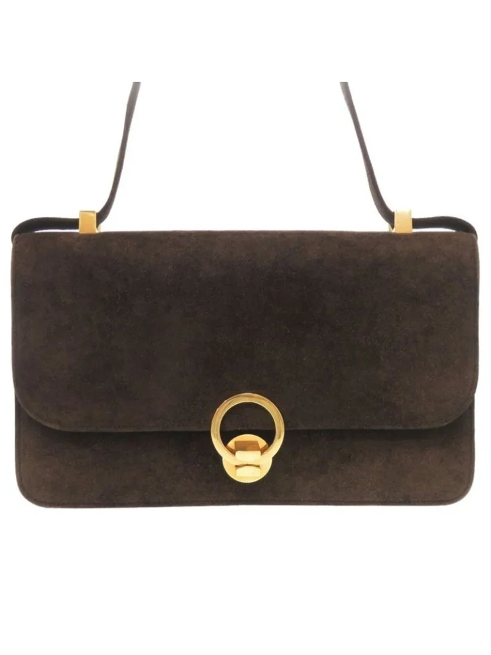 Hermes Ring De Dobris Brown Gold Hardware 00 Vintage Shoulder Bag
